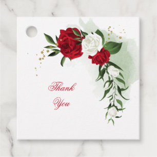 Rote und weiße Blume Geschenkanhänger