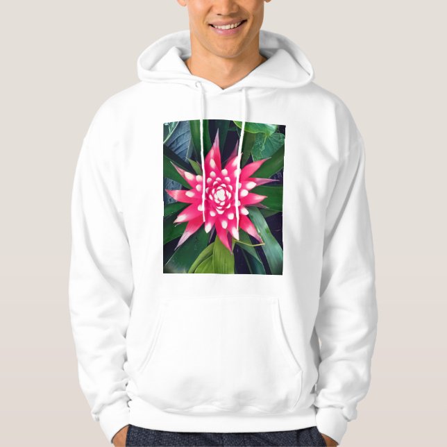 Rote und weiße Blume Hoodie (Vorderseite)