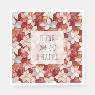 Rote und weiße Blume Serviette