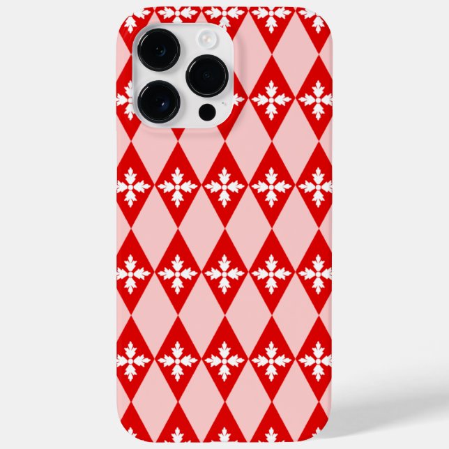Rote und weiße Blumendiamanten Case-Mate iPhone Hülle (Rückseite)