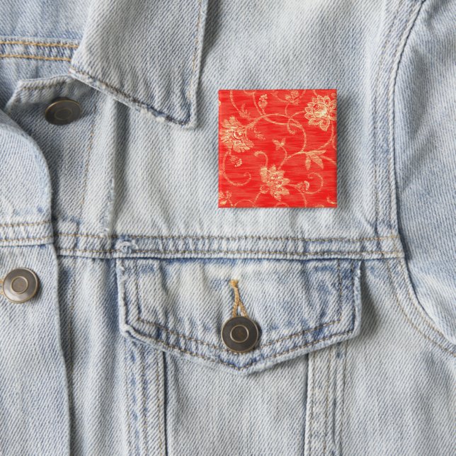 Rote und weiße Blumengeschenke Button (Beispiel)