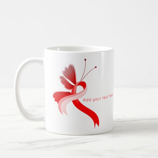 Rote und weiße Butterfly Butterfly Kaffeetasse (Links)