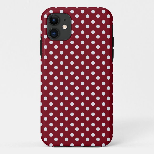 Rote und weiße Buttonpolka-Punktmuster-Polkapunkte Case-Mate iPhone Hülle (Rückseite)