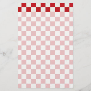 Rote und weiße Checkered Muster-Land GRILLEN Briefpapier