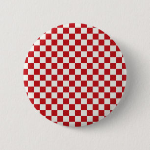 Rote und weiße Checkered Muster-Land GRILLEN Button