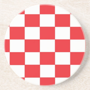 Rote und weiße Checkered Untersetzer