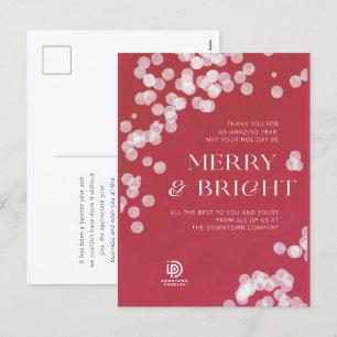 Rote und weiße Confetti Corporate Holiday Postkart Feiertagspostkarte