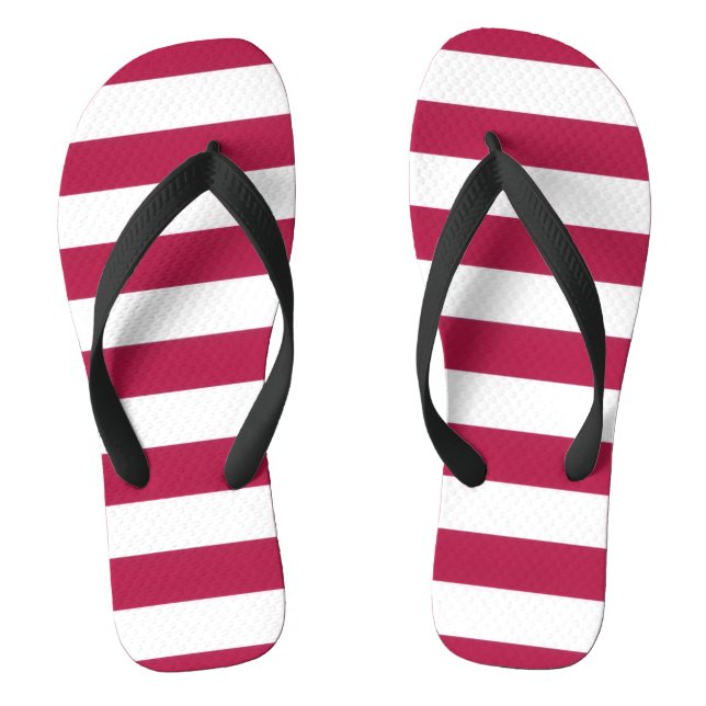 Rote und weiße gestreifte Flip Flops – Sommer-Stra (Fußbett)