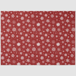 Rote und weiße große Schneeflocken Seidenpapier