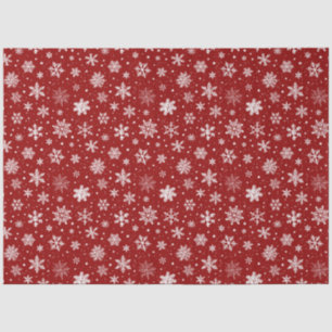 Rote und weiße große Schneeflocken Seidenpapier