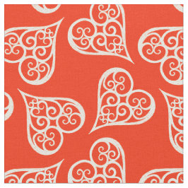 Rote und weiße Herzen ・ Elegante Traditionelle Wei Stoff