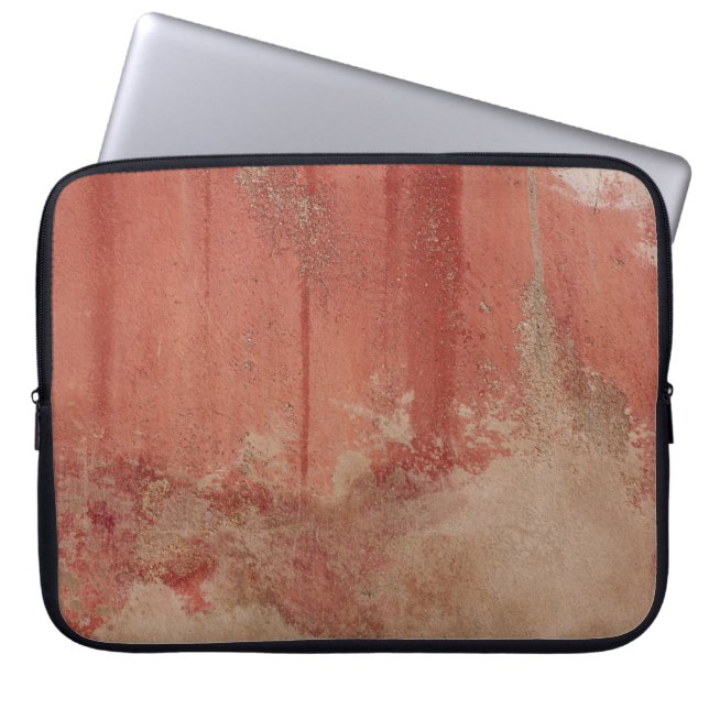 ROTE UND WEISSE KONKRETE WAND LAPTOPSCHUTZHÜLLE (Vorderseite)