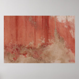 ROTE UND WEISSE KONKRETE WAND POSTER