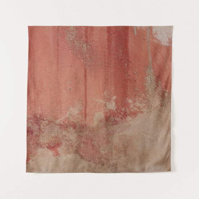 ROTE UND WEISSE KONKRETE WAND WANDTEPPICH (Vorderseite)