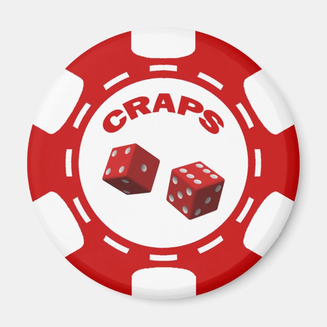 ROTE UND WEISSE KRAPPEN CHIP MAGNET (Vorne)