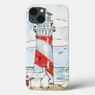 Rote und weiße Leuchtturmszene Case-Mate iPhone Hülle