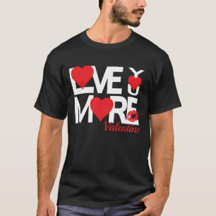 Rote und weiße Liebe Mehr Schwarz T-Shirt