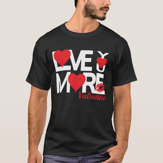 Rote und weiße Liebe Mehr Schwarz T-Shirt (Vorderseite)