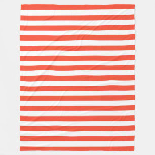 Rote und weiße Liegestühle Streifen Fleecedecke