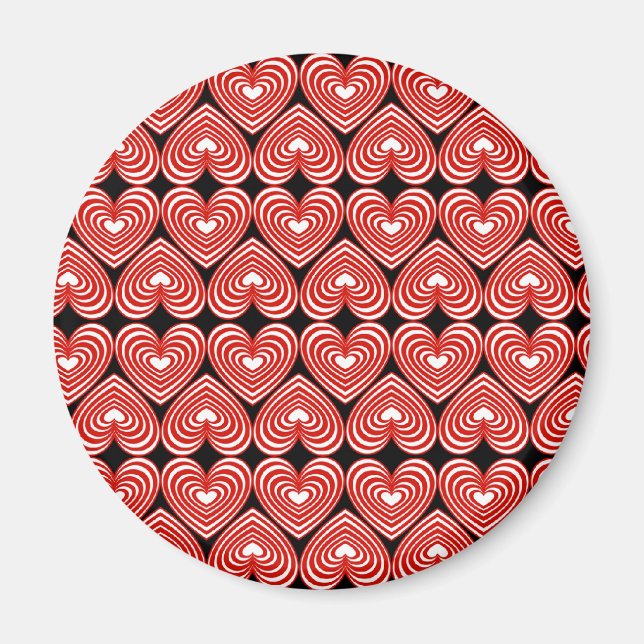Rote und weiße Linde Herz Magnet (Vorne)