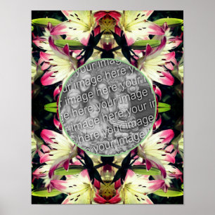 Rote und weiße Lippenrahmen ergänzen Ihr Foto Poster