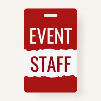 Rote und weiße moderne Ereignis-Personal-Abzeichen Ausweis