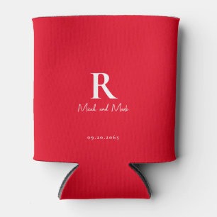 Rote und weiße Monogramm und Paarbezeichnungen Hoc Dosenkühler
