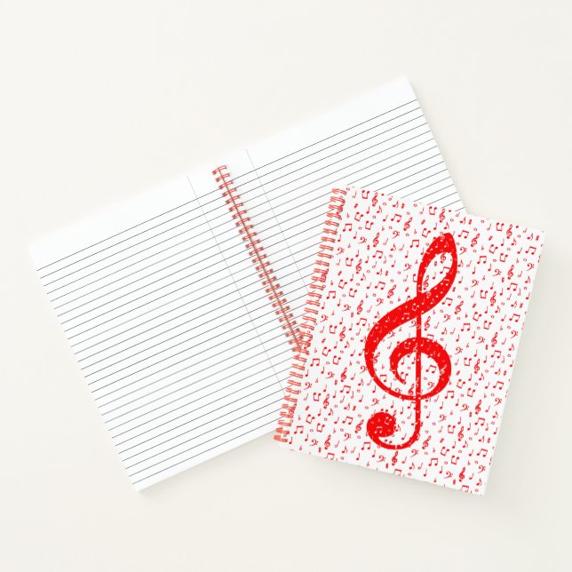 Rote und weiße Musik Notizbuch (Innenseite)