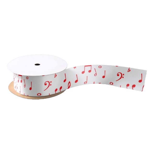 Rote und weiße Musik Satinband (Spule)