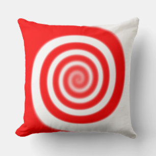 Rote und Weiße Pfefferminzbonbon-Spirale Kissen