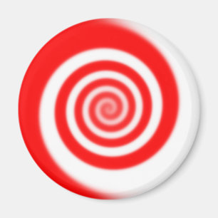 Rote und Weiße Pfefferminzbonbon-Swirle Magnet
