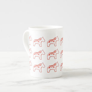 Rote und weiße Pferde China Tasse