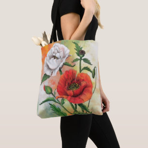 Rote und weiße Pflaumen Tote Bag Blume