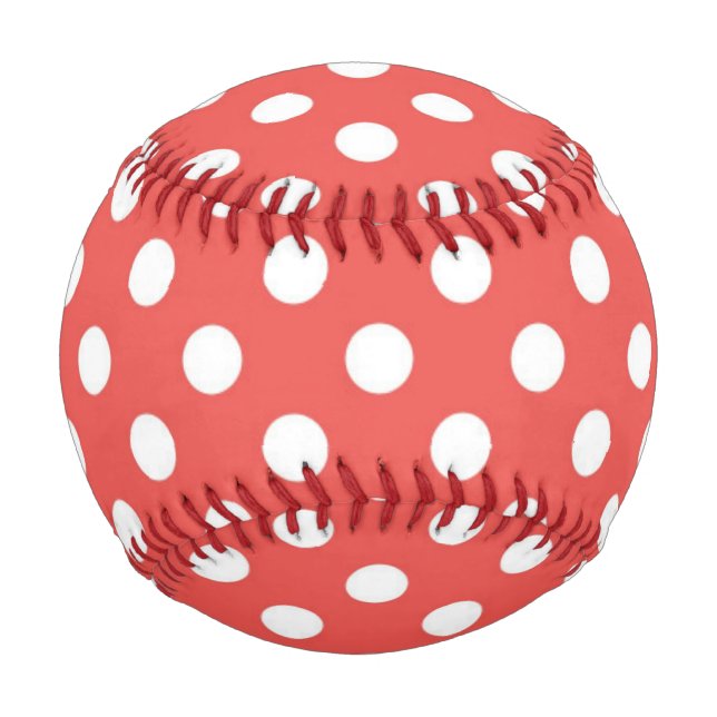 Rote und weiße Polka-Punkte Baseball (Vorderseite)