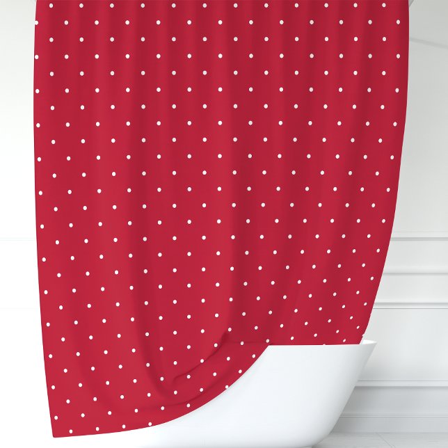 Rote und weiße Polka-Punkte Duschvorhang (Von Creator hochgeladen)