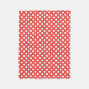 Rote und weiße Polka-Punkte Fleecedecke