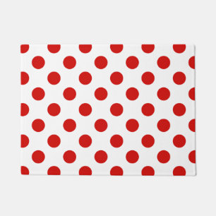 Rote und weiße Polka-Punkte Fußmatte