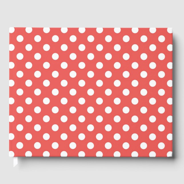 Rote und weiße Polka-Punkte Gästebuch (Vorderseite)