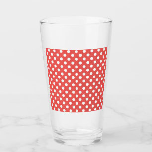 Rote und weiße Polka-Punkte Glas