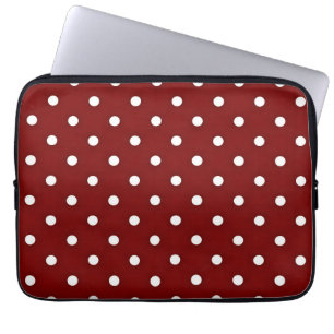 Rote und weiße Polka-Punkte Laptop-Sieb / Abdeckun Laptopschutzhülle