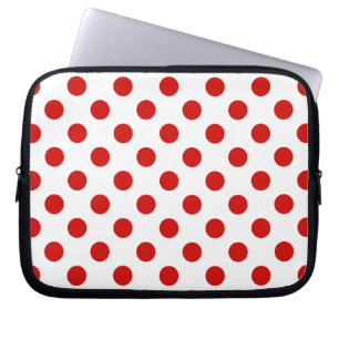 Rote und weiße Polka-Punkte Laptopschutzhülle