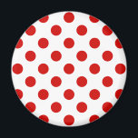 Rote und weiße Polka-Punkte Magnet<br><div class="desc">Rote und weiße Polka-Punkte</div>