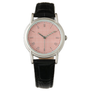 Rote und weiße Polka-Punkte, meine Damen beobachte Armbanduhr