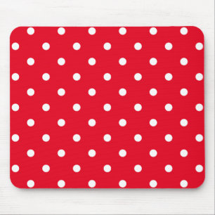 Rote und weiße Polka-Punkte Mousepad