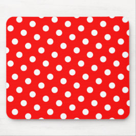 Rote und weiße Polka-Punkte Mousepad
