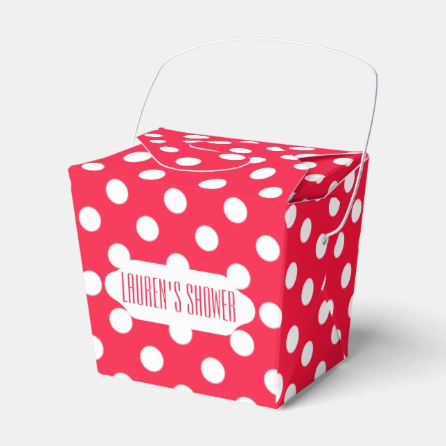 Rote und weiße Polka-Punkte nehmen Gvor-Box Geschenkschachtel (Vorderseite)