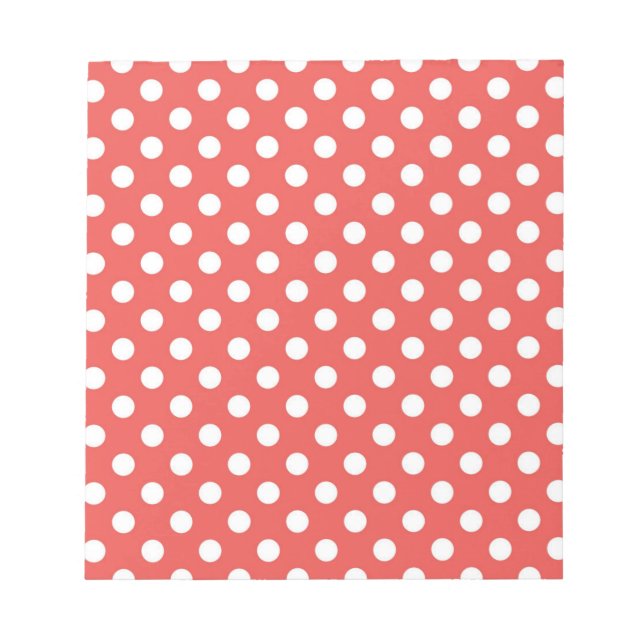 Rote und weiße Polka-Punkte Notizblock (Vorderseite)