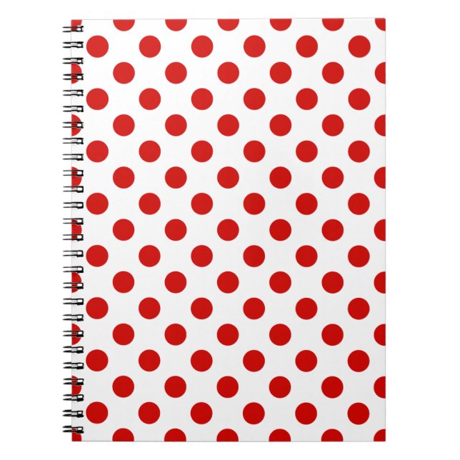 Rote und weiße Polka-Punkte Notizblock (Vorderseite)