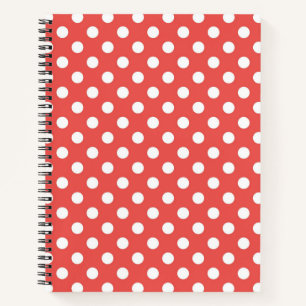 Rote und weiße Polka-Punkte Notizbuch