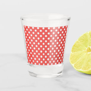 Rote und weiße Polka-Punkte Schnapsglas